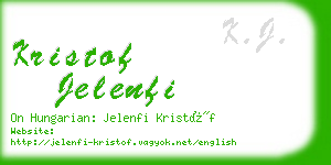 kristof jelenfi business card